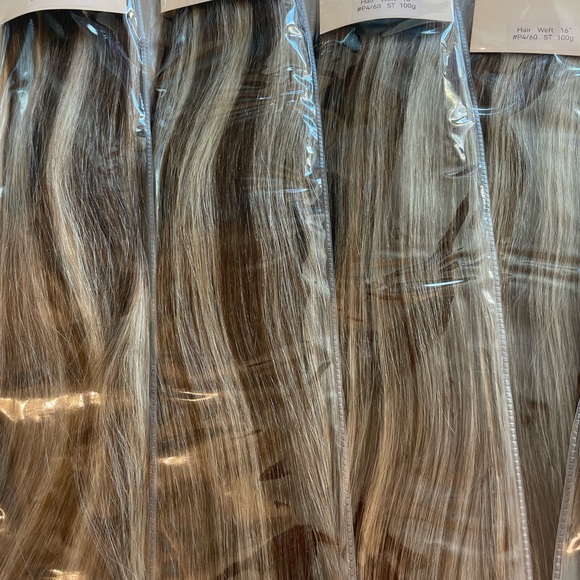 5 packs of 100% Remy Human extension hair Weft 
16 inches/ color P4/60/ 100grams - Picture 3 of 7